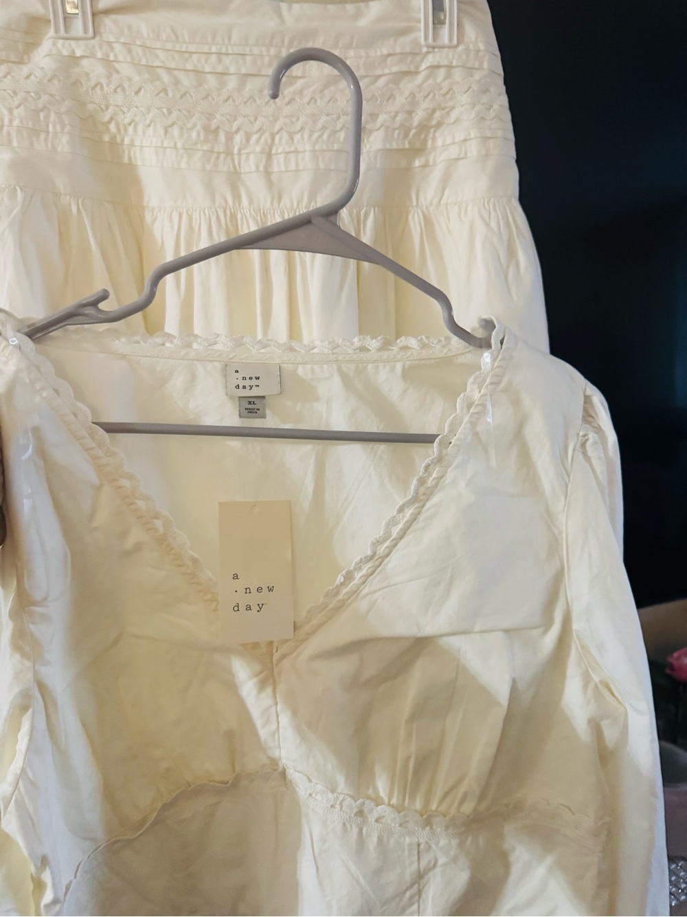 a new day Cream Lace-Trim V-Neck Sleep Chemise